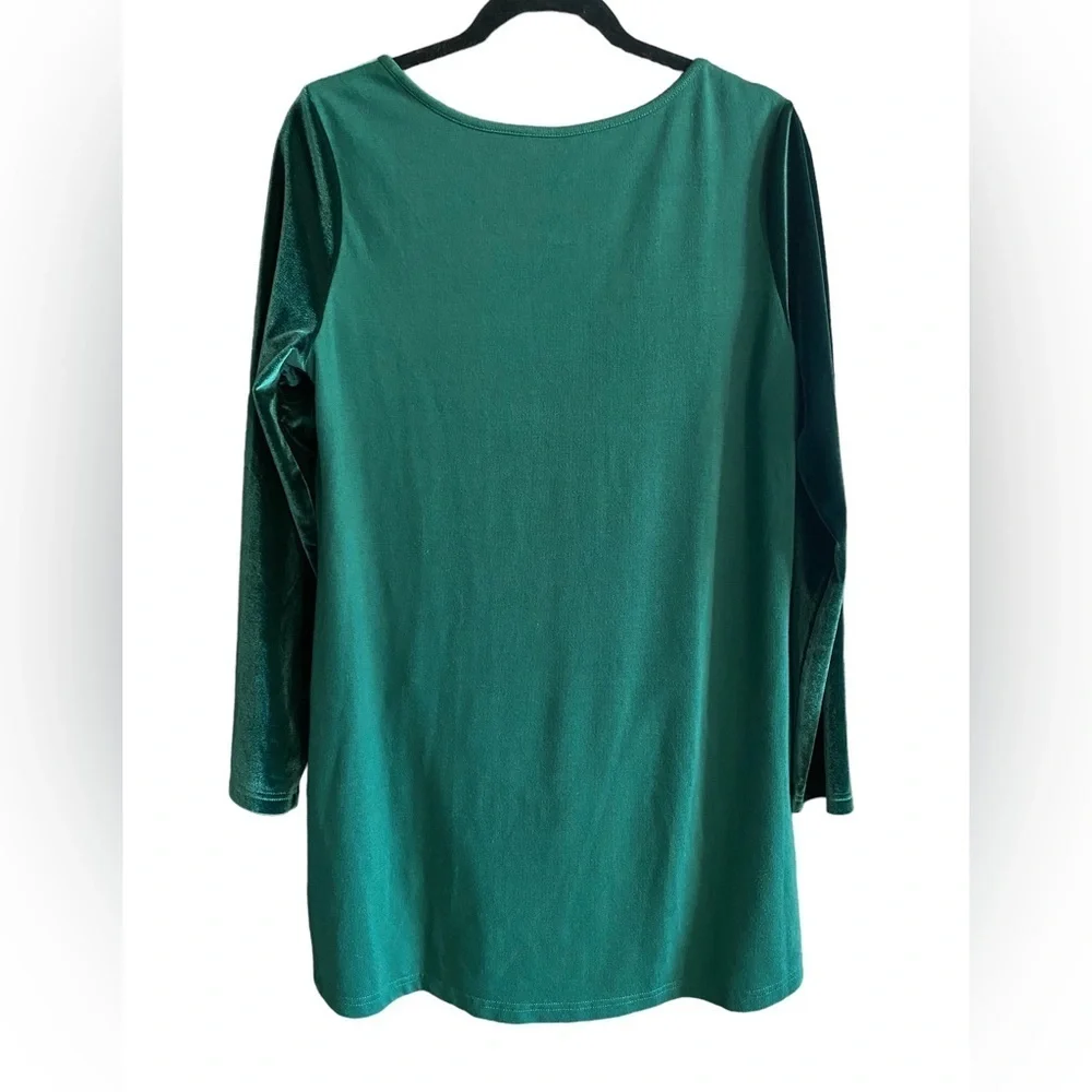 SOFT SURROUNDINGS Emerald Green Velvet Long Sleeves Tunic Top, Size M - Picture 6 of 9